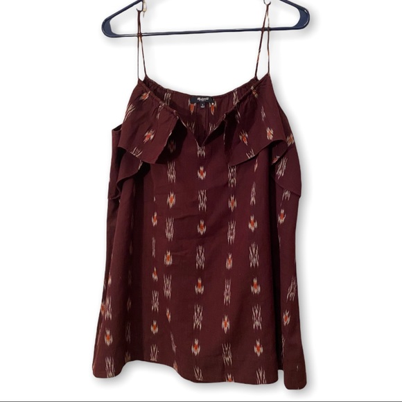 Madewell Tops - Madewell Small Burgundy Tribal Print Tank Top
